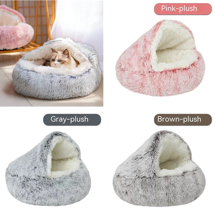 Semi-Closed Cat Bed – Cozy Nest for Small Dogs & Cats - Elorapets Elorapets Gray / 40cm j4e0kn-zs 0 Semi-Closed Cat Bed – Cozy Nest for Small Dogs & Cats