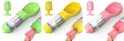 3-in-1 Portable Dog Water Bottle – Feeder & Waste Bag Dispenser