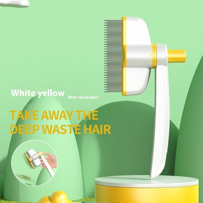 Self-Cleaning Pet Grooming Comb – Deshedding & Flea Brush - Elorapets Elorapets White Yellow j4e0kn-zs 0 Self-Cleaning Pet Grooming Comb – Deshedding & Flea Brush