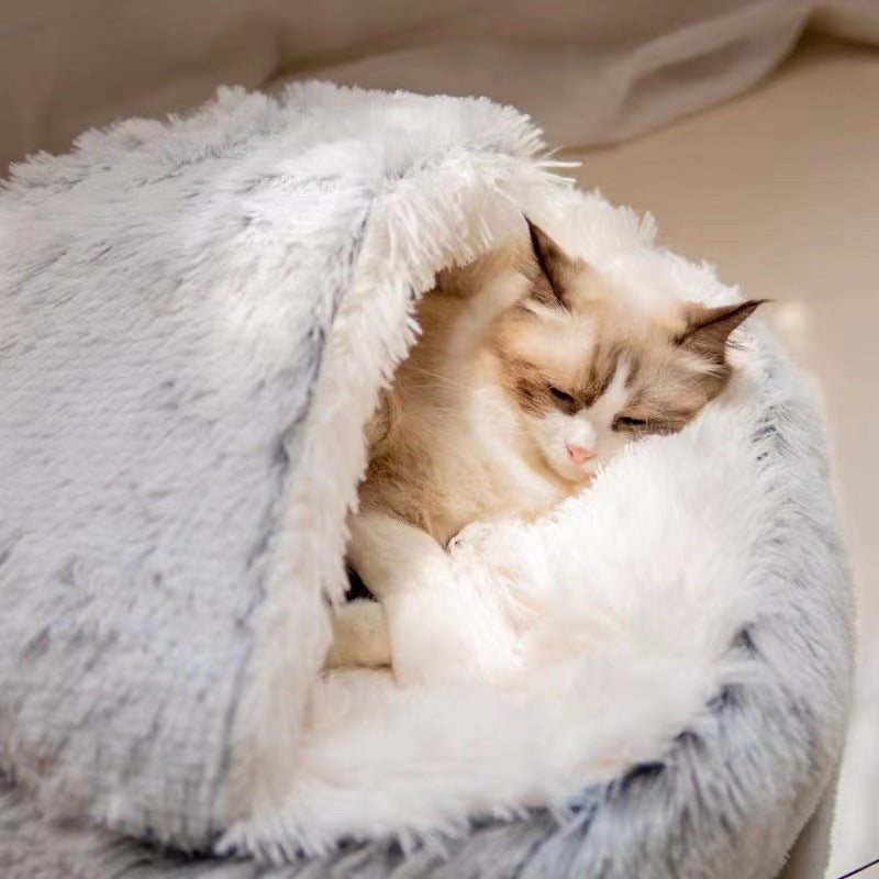 Semi-Closed Cat Bed – Cozy Nest for Small Dogs & Cats - Elorapets Elorapets Gray / 40cm j4e0kn-zs 0 Semi-Closed Cat Bed – Cozy Nest for Small Dogs & Cats