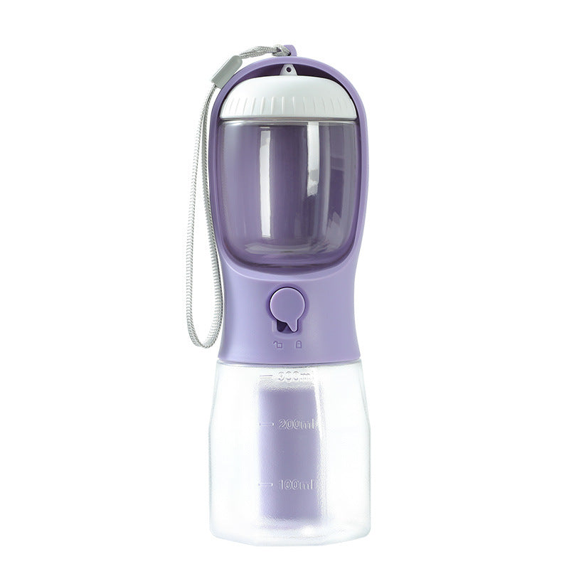 3-in-1 Portable Dog Water Bottle With Feeder & Bags - Elorapets Elorapets 300ml Garbage Bag / Wisteria Purple j4e0kn-zs 0 3-in-1 Portable Dog Water Bottle With Feeder & Bags