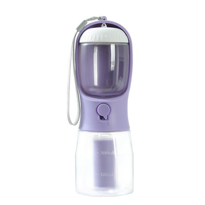 3-in-1 Portable Dog Water Bottle With Feeder & Bags - Elorapets Elorapets 300ml Garbage Bag / Wisteria Purple j4e0kn-zs 0 3-in-1 Portable Dog Water Bottle With Feeder & Bags
