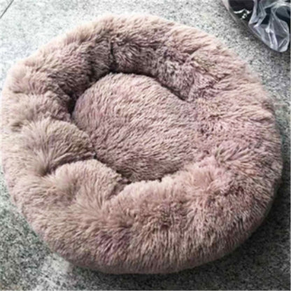 Round Plush Cat Bed – Warm Autumn & Winter Nest Mat - Elorapets Elorapets Beige brown / 60cm j4e0kn-zs 0 Round Plush Cat Bed – Warm Autumn & Winter Nest Mat