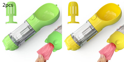 3-in-1 Portable Dog Water Bottle – Feeder & Waste Bag Dispenser - Elorapets Elorapets Green 2pcs yellow / 300ml j4e0kn-zs 0 3-in-1 Portable Dog Water Bottle – Feeder & Waste Bag Dispenser