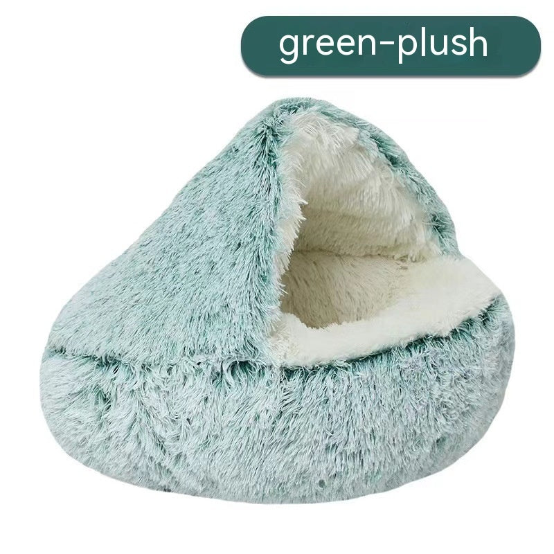 Semi-Closed Cat Bed – Cozy Nest for Small Dogs & Cats - Elorapets Elorapets Green / 40cm j4e0kn-zs 0 Semi-Closed Cat Bed – Cozy Nest for Small Dogs & Cats