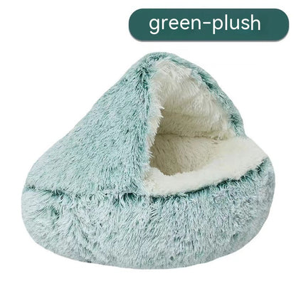 Semi-Closed Cat Bed – Cozy Nest for Small Dogs & Cats - Elorapets Elorapets Green / 40cm j4e0kn-zs 0 Semi-Closed Cat Bed – Cozy Nest for Small Dogs & Cats