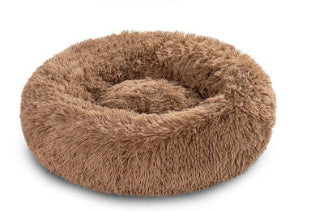 Round Plush Cat Bed – Warm Autumn & Winter Nest Mat - Elorapets Elorapets DarkBrown / 80cm j4e0kn-zs 0 Round Plush Cat Bed – Warm Autumn & Winter Nest Mat
