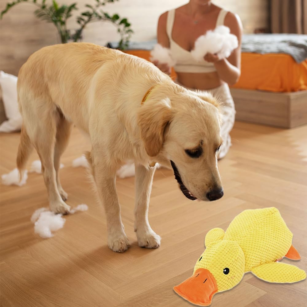 Squeaky Duck Dog Toy – Stuffed & No-Stuff Plush Chew Toy - Elorapets Elorapets Yellow j4e0kn-zs 4 Squeaky Duck Dog Toy – Stuffed & No-Stuff Plush Chew Toy
