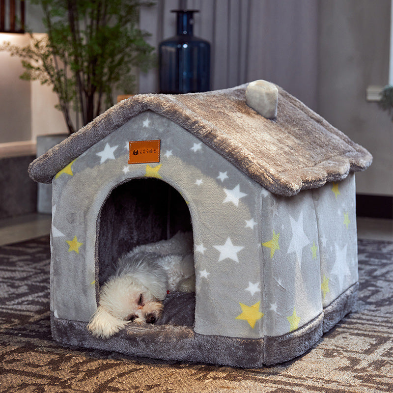 Foldable Winter Pet House – Warm Enclosed Cat & Dog Bed - Elorapets Elorapets Yellow omelette / Small j4e0kn-zs 0 Foldable Winter Pet House – Warm Enclosed Cat & Dog Bed