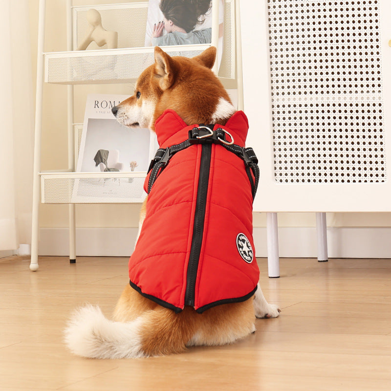 Warm Cotton-Padded Dog Jacket – Fleece Lined Reflective Winter Coat - Elorapets Elorapets Black / 2XL j4e0kn-zs 0 Warm Cotton-Padded Dog Jacket – Fleece Lined Reflective Winter Coat