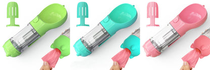3-in-1 Portable Dog Water Bottle – Feeder & Waste Bag Dispenser - Elorapets Elorapets Green blue pink / 300ml j4e0kn-zs 0 3-in-1 Portable Dog Water Bottle – Feeder & Waste Bag Dispenser