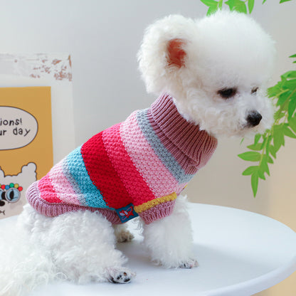 Pet Ring Comfortable Color Stripes Colorful Sweater - Elorapets Elorapets Color Stripes Colorful Sweater / XS j4e0kn-zs 0 Pet Ring Comfortable Color Stripes Colorful Sweater