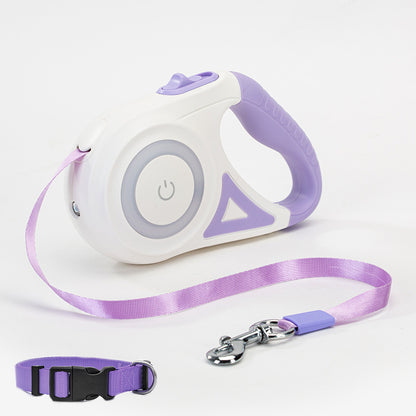 Retractable Dog Leash with LED Light – Automatic Traction Lead - Elorapets Elorapets Purple 5M / Tow rope and small collar j4e0kn-zs 0 Retractable Dog Leash with LED Light – Automatic Traction Lead