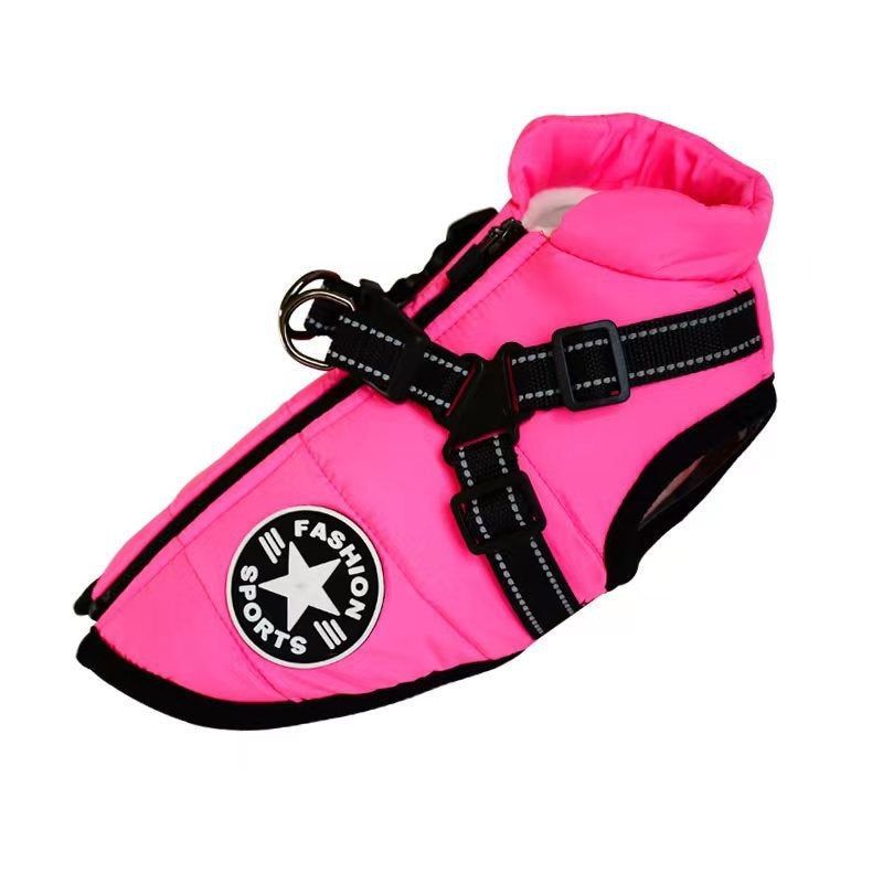 Warm Cotton-Padded Dog Jacket – Fleece Lined Reflective Winter Coat - Elorapets Elorapets Black / 2XL j4e0kn-zs 0 Warm Cotton-Padded Dog Jacket – Fleece Lined Reflective Winter Coat