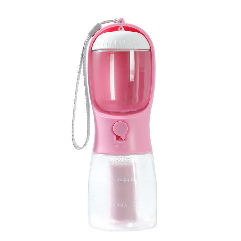 3-in-1 Portable Dog Water Bottle With Feeder & Bags - Elorapets Elorapets 300ml Garbage Bag / Cherry Blossom Pink j4e0kn-zs 0 3-in-1 Portable Dog Water Bottle With Feeder & Bags