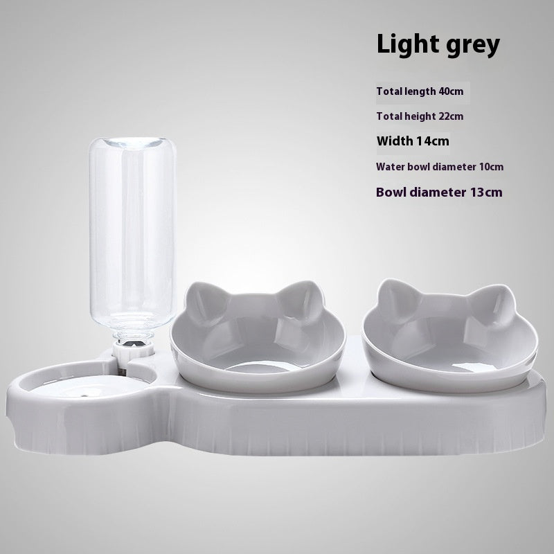 Double Pet Bowl Set – Raised Food & Water Bowl - Elorapets Elorapets Three Bowls Light Gray j4e0kn-zs 0 Double Pet Bowl Set – Raised Food & Water Bowl