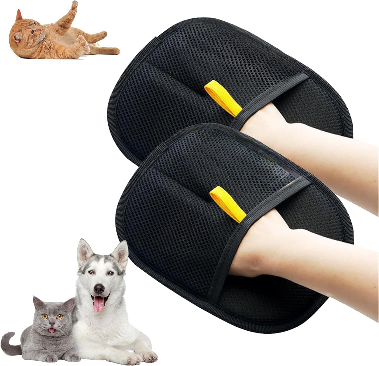Pet Hair Removal Gloves – Electrostatic Two-Way Bristle Grooming Mitt - Elorapets Elorapets 2pcs j4e0kn-zs 4 Pet Hair Removal Gloves – Electrostatic Two-Way Bristle Grooming Mitt