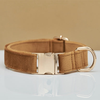 Multiple Colour Velvet Personalise Dog Collar Leash Set With Bow - Elorapets Elorapets Coffee / XS j4e0kn-zs 0 Multiple Colour Velvet Personalise Dog Collar Leash Set With Bow