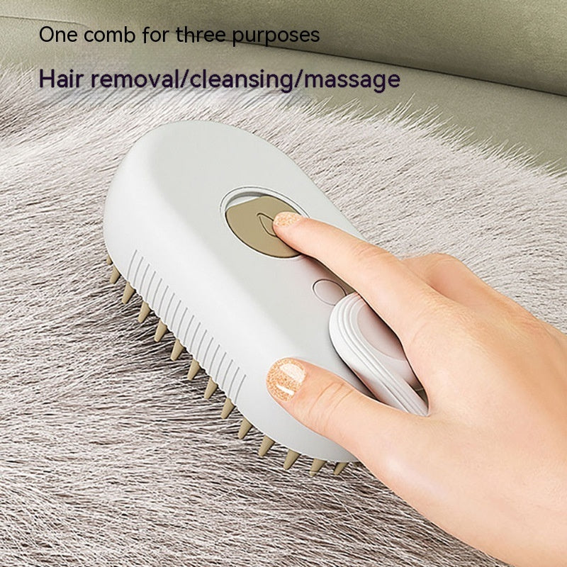 Electric Steam Pet Grooming Brush – 3-in-1 Deshedding Comb - Elorapets Elorapets Milk Brown / USB j4e0kn-zs 0 Electric Steam Pet Grooming Brush – 3-in-1 Deshedding Comb