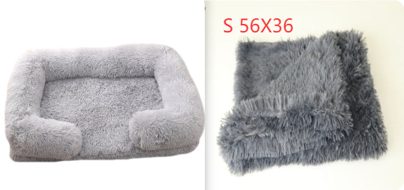Plush Round Pet Bed Dog Bed Winter - Elorapets Elorapets Grey set / M Without Inner Sleeve j4e0kn-zs 0 Plush Round Pet Bed Dog Bed Winter
