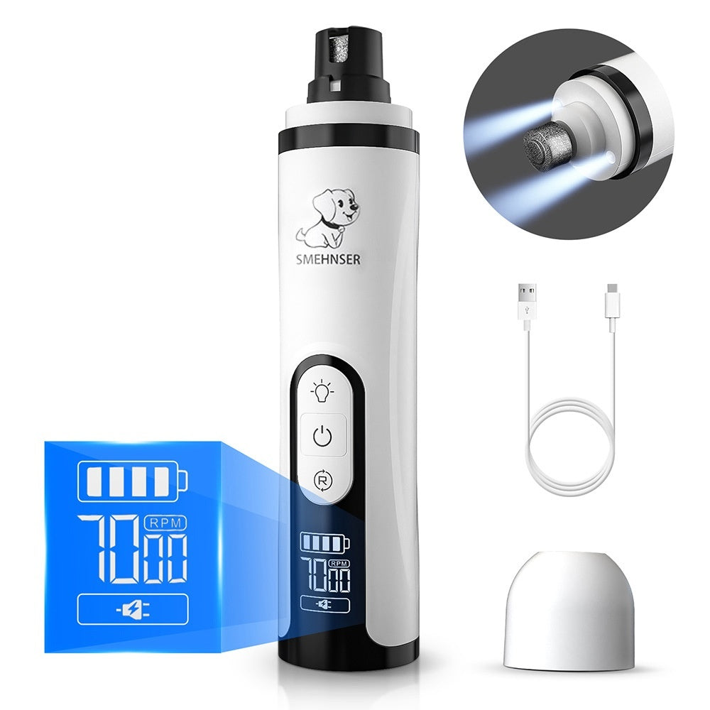 Pet Automatic Nail Piercing Device 3-speed LED Electric - Elorapets Elorapets 3 speed Double Light / English Version / 1PC j4e0kn-zs 0 Pet Automatic Nail Piercing Device 3-speed LED Electric