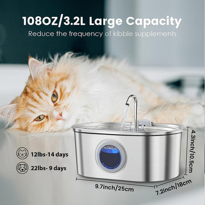 Water Feeder Stainless Steel Pet Water Dispenser - Elorapets Elorapets No Adapter j4e0kn-zs 0 Water Feeder Stainless Steel Pet Water Dispenser