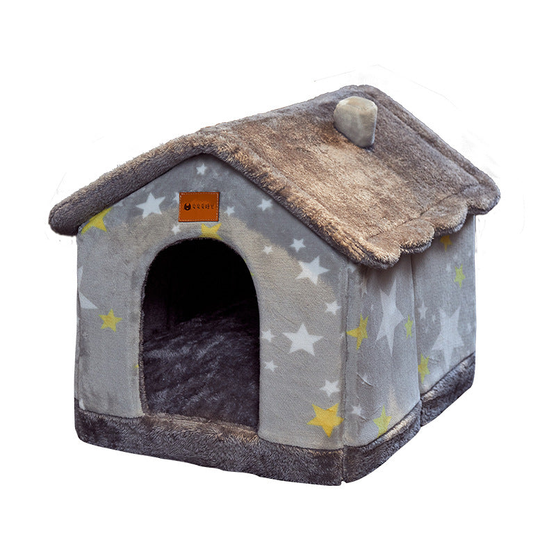 Foldable Winter Pet House – Warm Enclosed Cat & Dog Bed - Elorapets Elorapets Yellow omelette / Small j4e0kn-zs 0 Foldable Winter Pet House – Warm Enclosed Cat & Dog Bed