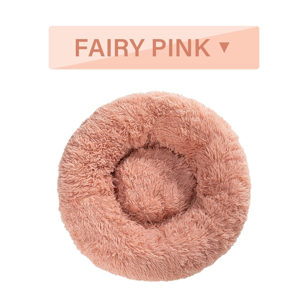 Fluffy Donut Dog Bed – Soft Plush Calming Pet Cushion - Elorapets Elorapets S / Fairy Pink without zipper j4e0kn-zs 4 Fluffy Donut Dog Bed – Soft Plush Calming Pet Cushion