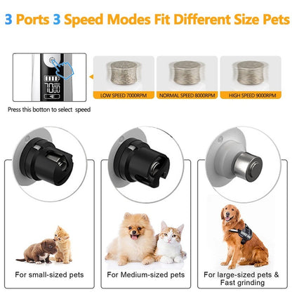 Pet Automatic Nail Piercing Device 3-speed LED Electric - Elorapets Elorapets 2 Gear / English Version / 1PC j4e0kn-zs 0 Pet Automatic Nail Piercing Device 3-speed LED Electric