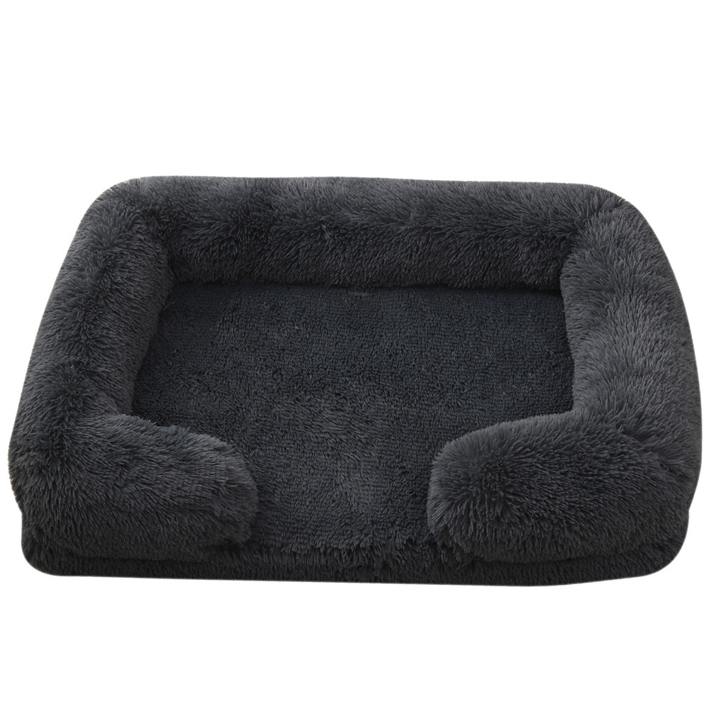 Plush Round Pet Bed Dog Bed Winter - Elorapets Elorapets M27 Dark Gray / S No Inner Sleeve j4e0kn-zs 0 Plush Round Pet Bed Dog Bed Winter