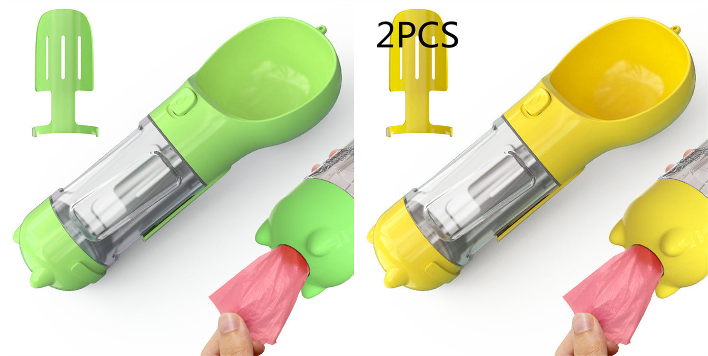 3-in-1 Portable Dog Water Bottle – Feeder & Waste Bag Dispenser
