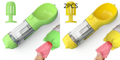 3-in-1 Portable Dog Water Bottle – Feeder & Waste Bag Dispenser
