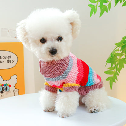 Pet Ring Comfortable Color Stripes Colorful Sweater - Elorapets Elorapets Color Stripes Colorful Sweater / XS j4e0kn-zs 0 Pet Ring Comfortable Color Stripes Colorful Sweater