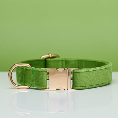 Multiple Colour Velvet Personalise Dog Collar Leash Set With Bow - Elorapets Elorapets Green / XS j4e0kn-zs 0 Multiple Colour Velvet Personalise Dog Collar Leash Set With Bow