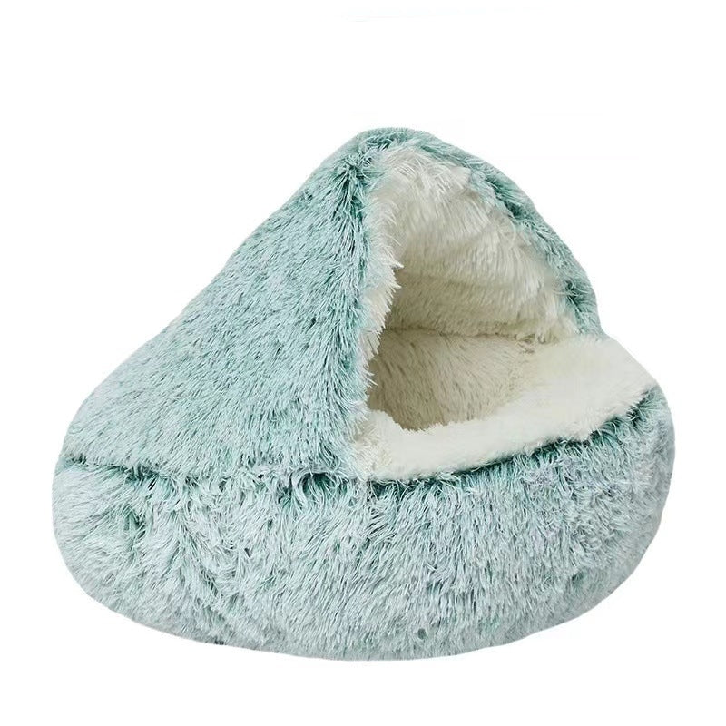 Plush Shell Pet Bed for Cats and Small Dogs - Elorapets Elorapets Green Plush / 60cm j4e0kn-zs 0 Plush Shell Pet Bed for Cats and Small Dogs