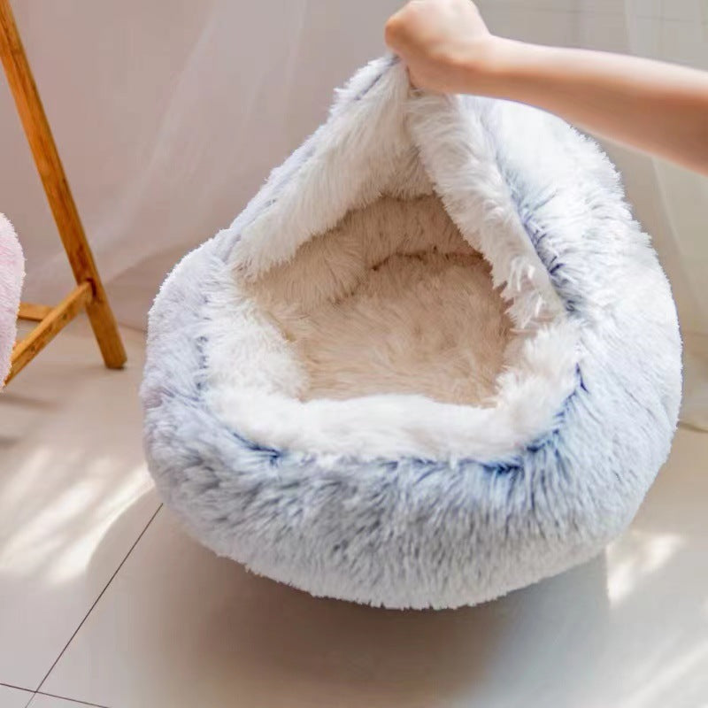 Semi-Closed Cat Bed – Cozy Nest for Small Dogs & Cats - Elorapets Elorapets Gray / 40cm j4e0kn-zs 0 Semi-Closed Cat Bed – Cozy Nest for Small Dogs & Cats