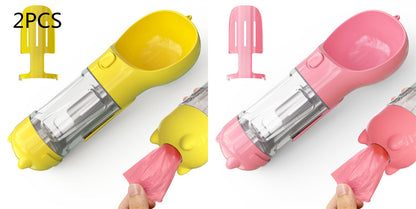 3-in-1 Portable Dog Water Bottle – Feeder & Waste Bag Dispenser