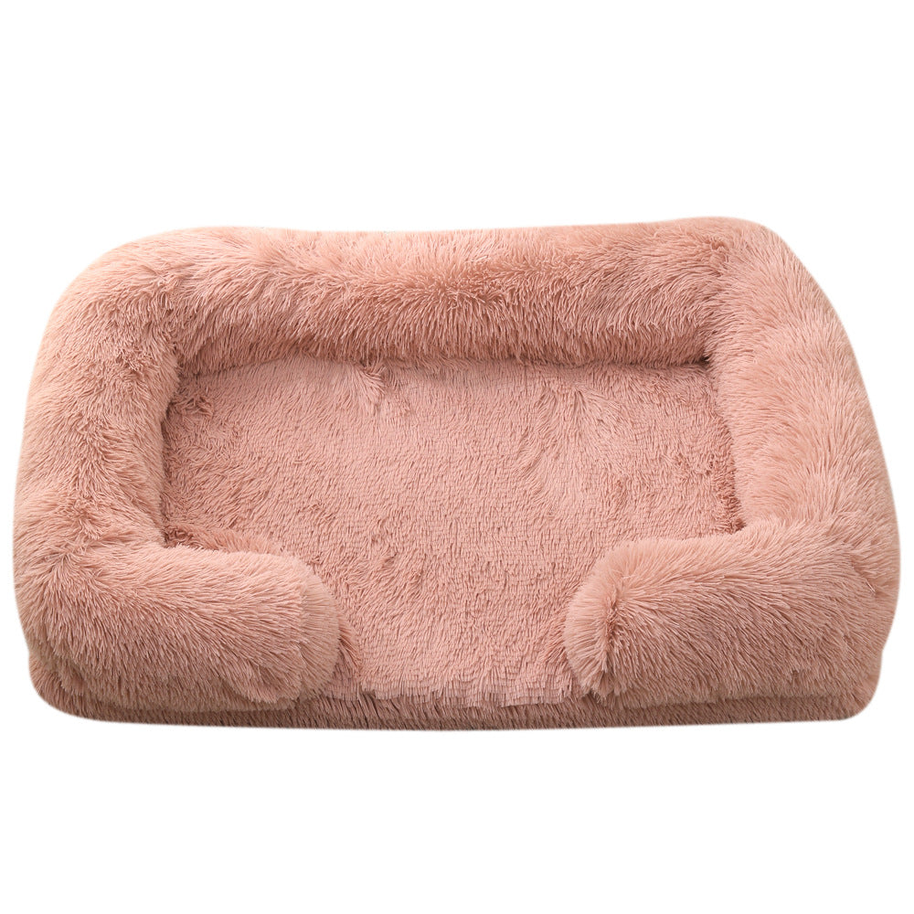 Plush Round Pet Bed Dog Bed Winter - Elorapets Elorapets M27 Leather Pink / S No Inner Sleeve j4e0kn-zs 0 Plush Round Pet Bed Dog Bed Winter