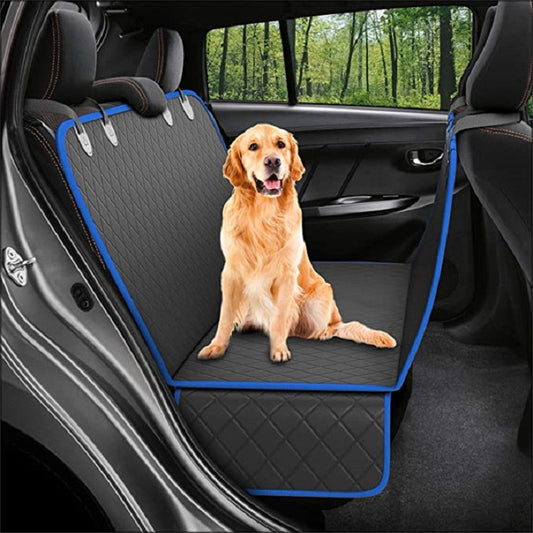 Dog Car Seat Cover Hammock with Mesh Window – Rear Seat Protector - Elorapets Elorapets A black with blue leash j4e0kn-zs 0 Dog Car Seat Cover Hammock with Mesh Window – Rear Seat Protector