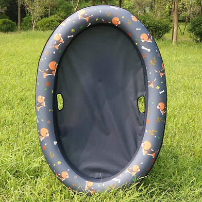 Inflatable Dog Swimming Pool – Floating Pet Pool Bed - Elorapets Elorapets Black dog pattern j4e0kn-zs 0 Inflatable Dog Swimming Pool – Floating Pet Pool Bed