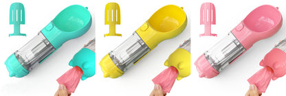 3-in-1 Portable Dog Water Bottle – Feeder & Waste Bag Dispenser