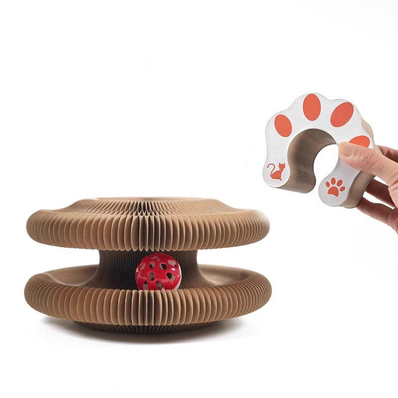 Accordion Cat Scratcher Toy – Interactive Ball & Scratch Pad - Elorapets Elorapets Wood j4e0kn-zs 4 Accordion Cat Scratcher Toy – Interactive Ball & Scratch Pad