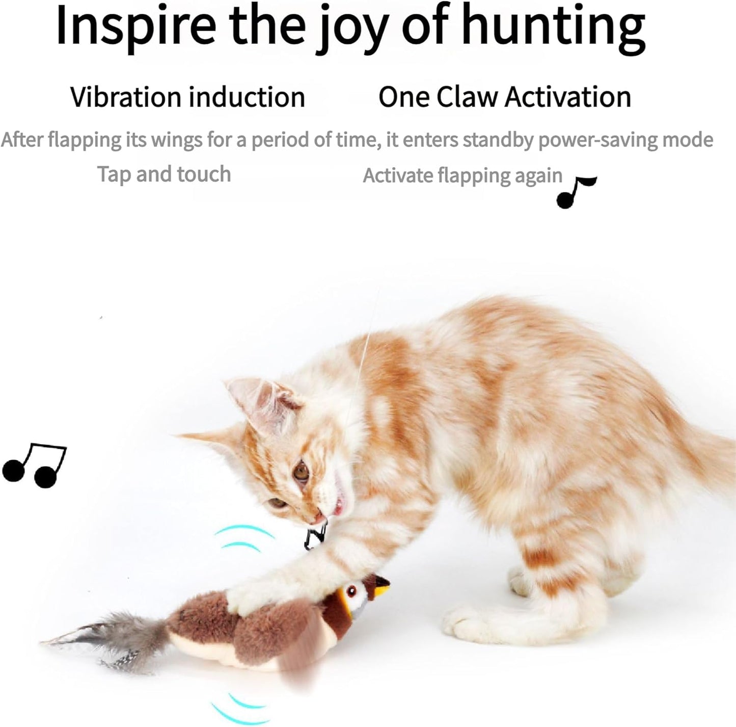 Interactive Flapping Bird Cat Toy – Boredom Relief - Elorapets Elorapets Sparrow j4e0kn-zs 4 Interactive Flapping Bird Cat Toy – Boredom Relief