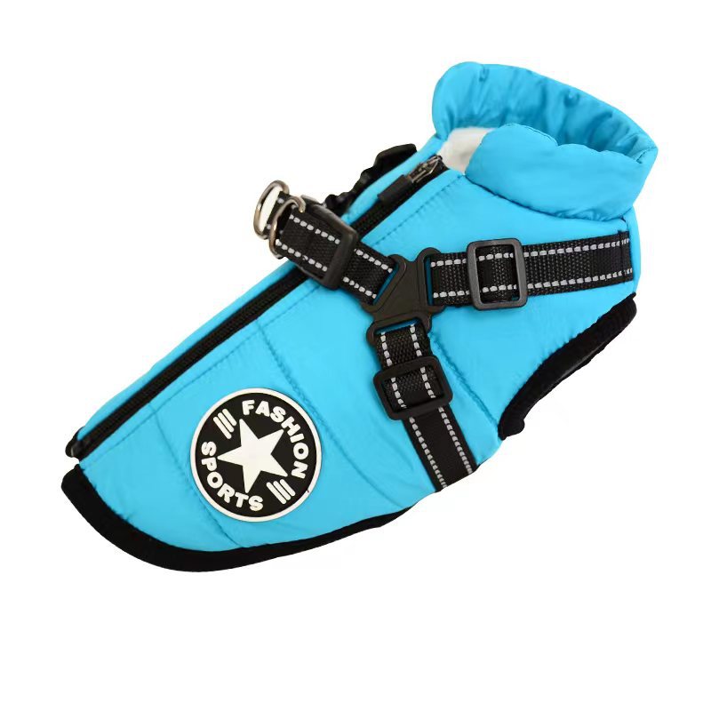 Waterproof Winter Dog Coat with Harness – Warm Dog Jacket - Elorapets Elorapets Baby blue / S j4e0kn-zs 0 Waterproof Winter Dog Coat with Harness – Warm Dog Jacket
