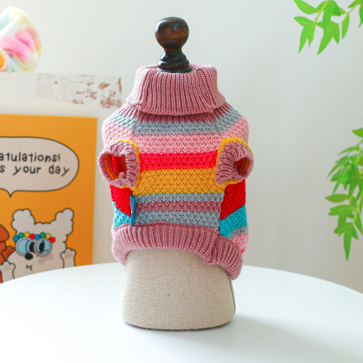 Pet Ring Comfortable Color Stripes Colorful Sweater - Elorapets Elorapets Color Stripes Colorful Sweater / XS j4e0kn-zs 0 Pet Ring Comfortable Color Stripes Colorful Sweater