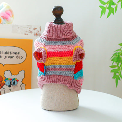 Pet Ring Comfortable Color Stripes Colorful Sweater - Elorapets Elorapets Color Stripes Colorful Sweater / XS j4e0kn-zs 0 Pet Ring Comfortable Color Stripes Colorful Sweater