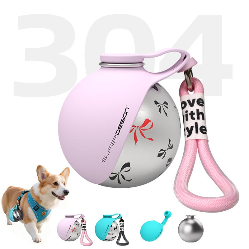 Portable Stainless Steel Dog Water Bottle – Travel Drinking Cup - Elorapets Elorapets Pink / Printed j4e0kn-zs 0 Portable Stainless Steel Dog Water Bottle – Travel Drinking Cup